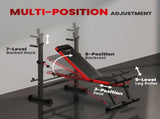 Adjustable Weight Bench with Squat Rack and Dip Stand T3398P549442