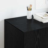 Desk with Shelf Black Oak 140 x 50 x 75 cm Engineered Wood 886236