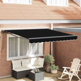 Retractable Awning Black 350 x 250 cm Polyester and Metal 3330338