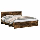 Bed Frame Smoked Oak 180 x 200 cm Engineered Wood 3408827