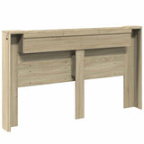 Storage Headboard with LED Sonoma Oak Engineered Wood 3418692