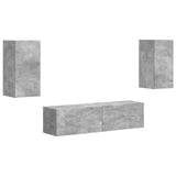 TV Cabinet Set 4 pcs Concrete Grey Engineered Wood 3409153
