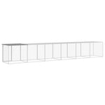 Chicken Cage with Roof Light Grey 603x98x90 cm Galvanised Steel 3189046