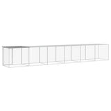 Chicken Cage with Roof Light Grey 603x98x90 cm Galvanised Steel 3189046