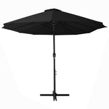 Parasol Black Polyester fabric, Aluminium pole and ribs Extra Large 47302