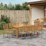 Garden Dining Set 9 pcs Grey Solid Acacia Wood 3365545