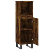 Bathroom Cabinet Smoked Oak 30x30x100 cm Engineered Wood 831569