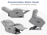 1pcs grey fabric electric elderly chair with 8-point massage belt heating 120kg indoor functional 17791799