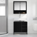 Bathroom Cabinet Black Oak 65 x 33 x 60 cm Engineered Wood 883626