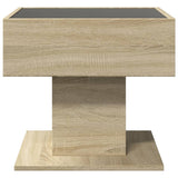 ZNTS Coffee Table with LED Sonoma Oak 50x50x45 cm Engineered Wood 847527