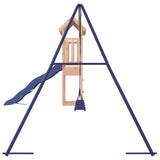 Outdoor Playset Natural wood, Blue Solid Douglas Fir wood Large 3155823