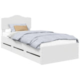 Bed Frame with Drawer White 75 x 190 cm Engineer Wood 3413054