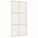 Sliding Door Gold 102.5x205 cm Clear ESG Glass and Aluminium 155156