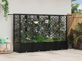 Raised Bed with Trellis and Roof Black 202 x 40 x 138 cm PP 42032550