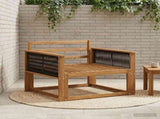 Outdoor Middle Sofa Solid Acacia Wood Natural 3438848