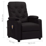 Massage Chair Black Faux Leather 339129