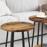 Side Table Set with Shelf 2 pcs Old Wood and Black 869706