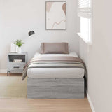 Storage Bed Frame Grey Sonoma 90 x 190 cm Engineered Wood 3335410