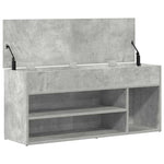 ZNTS Shoe Bench Concrete Grey 102x30.5x45 cm Engineered Wood 859139