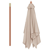 Garden Parasol Taupe Laminated bamboo and hardwood, fabric 44536