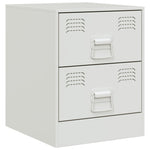 ZNTS Bedside Cabinets 2 pcs White 34.5x39x44 cm Steel 841630