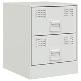 ZNTS Bedside Cabinets 2 pcs White 34.5x39x44 cm Steel 841630