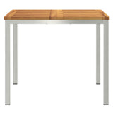 Dining Table 90x90x75 cm Solid Acacia Wood and Stainless Steel 42006185
