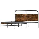 Bed Frame Without Mattress 150x200 cm Smoked Oak Engineered Wood 4100376