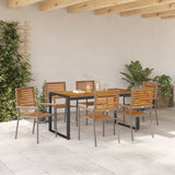Garden Dining Set 7 pcs Grey and Brown Poly Rattan 3365479