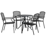 Stackable Garden Chair Set 5 pcs Anthracite Powder-coated Steel 3283769
