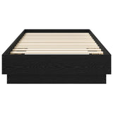 Floor Bed Frame Black Oak 80 x 200 cm Engineered Wood 8009073
