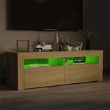 TV Cabinet with LED Lights Sonoma Oak 120x35x40 cm 804358
