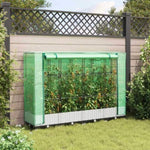 ZNTS Raised Bed with Greenhouse Cover Rattan Look 160x40x123 cm 4015840