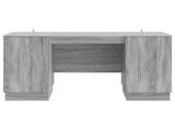 Desk with Shelf Grey Sonoma 142.5 x 50 x 75 cm Engineered Wood 3414627
