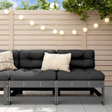Garden Middle Sofas 2 pcs Grey Solid Wood Pine 825515