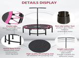 Mini Round Steel Frame Trampoline w/ Adjustable Handle, Pink T3398P349133