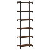 Bookcase 6-Tier Brown Oak 60x30x188 cm Engineered Wood 837666