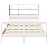 Bookcase Bed without Mattress White 160x200 cm Solid Wood Pine 3322138