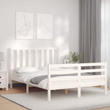 Bed Frame without Mattress White 140x190 cm Solid Wood Pine 3193837