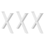 Dining Table Legs X-Shaped 3 pcs White 90x cm Steel 4012997