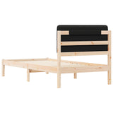 Bed Frame with Upholstered Headboard Black 100 x 200 cm 878001