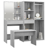 Dressing Table Set with LED Grey Sonoma Engineered Wood 3114105