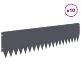 Lawn Edging 10 pcs 103 x 25 cm Steel Anthracite 8008396