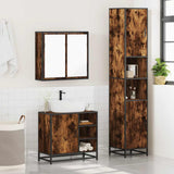 3 Piece Bathroom Furniture Set Smoked Oak Engineered Wood 3301087