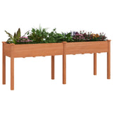 Planter with Liner Brown 203x53x76 cm Solid Wood Fir 364240