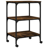 Printer Stand 3-Tier Smoked Oak 50x41x75 cm Engineered Wood 842288