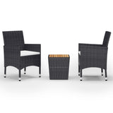 Garden Bistro Set Black and Brown 3095935