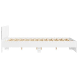 Bed Frame White Engineered wood Double Bed Frame Rectangular 3207595