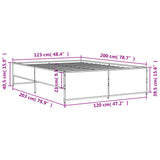 Bed Frame without Mattress Grey Sonoma 120x200 cm 3279895