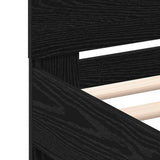 Bed Frame with Headboard Black Oak 180 x 200 cm Engineered Wood 3333938